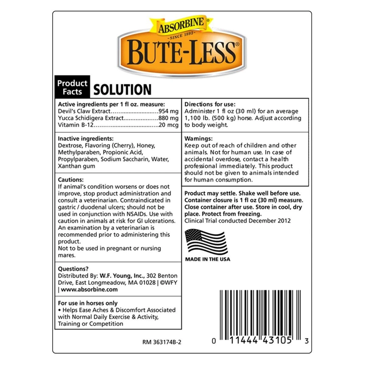 NEW! Absorbine® Bute-Less Liquid Quart 4 NEW! Absorbine® Bute-Less Liquid Quart - Image 2