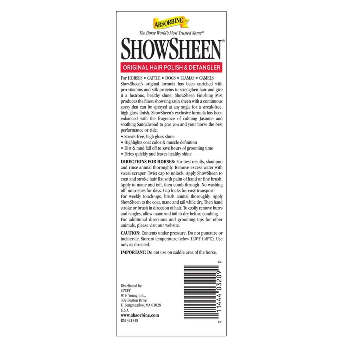 Absorbine® ShowSheen® Finishing Mist 4 Absorbine® ShowSheen® Finishing Mist - Image 2