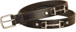 Tory Leather 1" Snaffle Bit Belt With Nickel Snaffle Bits & Buckle