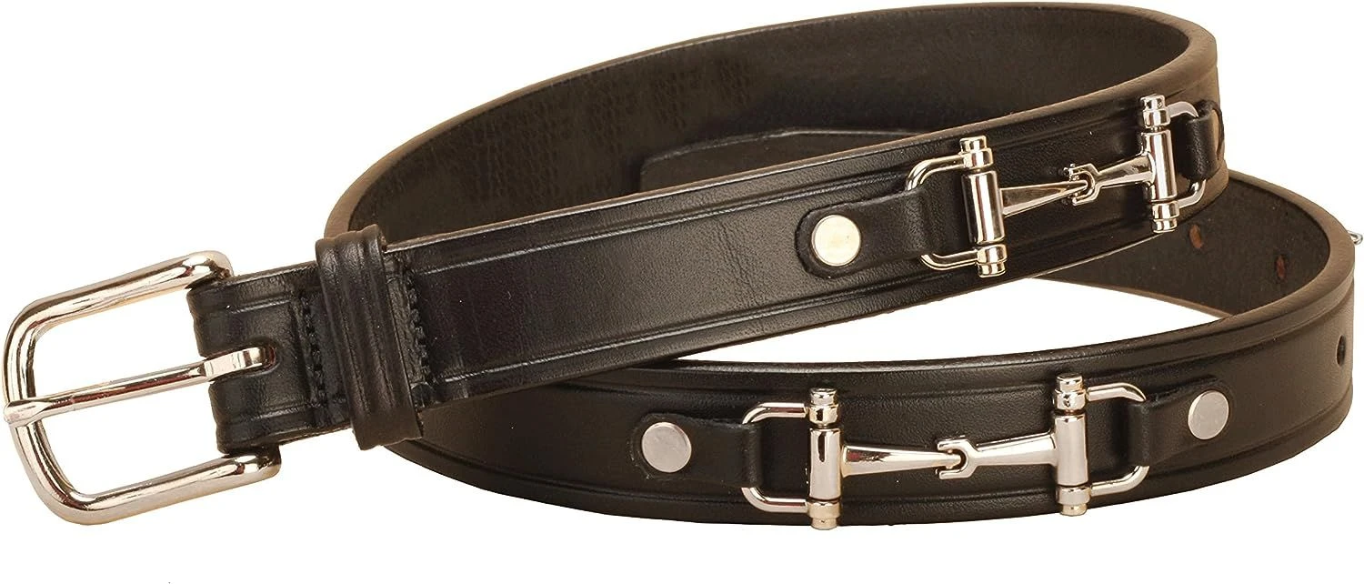 Tory Leather 1" Snaffle Bit Belt With Nickel Snaffle Bits & Buckle 3 Tory Leather 1" Snaffle Bit Belt With Nickel Snaffle Bits & Buckle