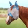 Cashel Crusader Fly Mask Standard W/ Ears -Equestrian Equipment Store blue zig zag