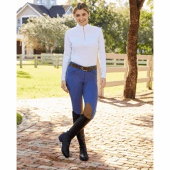 RJ Classics Ladies Anna Mid-Rise Front Zip Breech 16 RJ Classics Ladies Anna Mid-Rise Front Zip Breech -Equestrian Equipment Store gulf anna blue