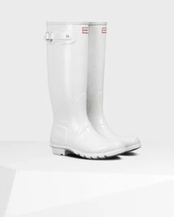 Hunter Original Tall Gloss Women's Boot 30 Hunter Original Tall Gloss Women's Boot -Equestrian Equipment Store hunter white